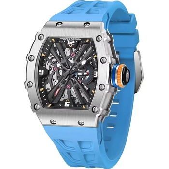 Pagani Мъжки часовник Pagani Design NULL EX, Сребрист / Син (PD-1738-BLUE-SILVER)