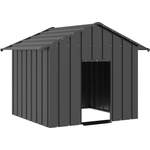vidaXL Къща за кучета с покрив 131x101x102 cm Поцинкована стомана (4100917)