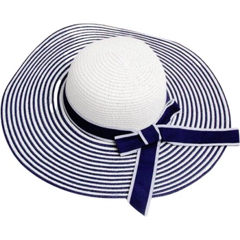 Dámský klobúk Miranda prúžkovaný modro-biely