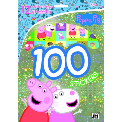 100 samolepek s omalovánkovými listy Prasátko Peppa