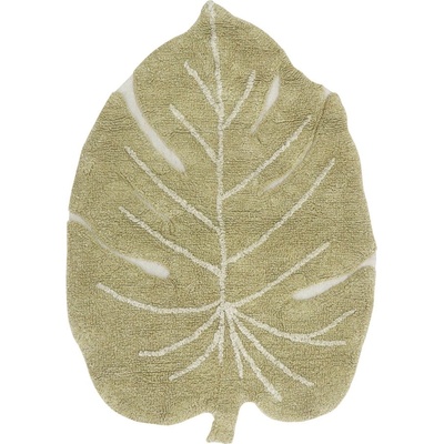 Lorena Canals Ръчно изработен памучен детски килим подходящ за пране в цвят каки 75x100 cm Mini Monstera Olive - Lorena Canals (C-MI-MONS)