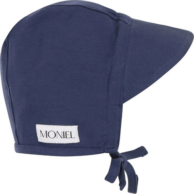 Moniel Dětská rostoucí zavazovací čepice s kšiltem Navy Blue modrá