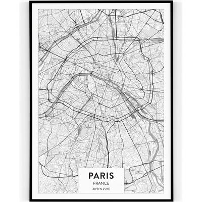 Plakát / Obraz Mapa Paris 30 x 40 cm Tiskové plátno