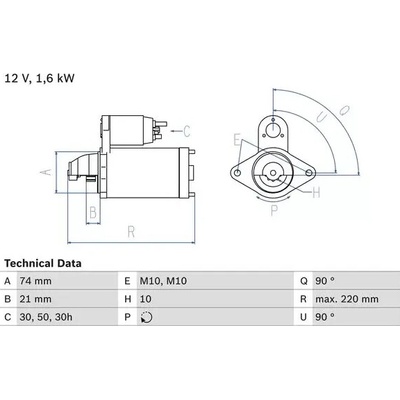 BOSCH Startér BO 0986022930