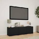 vidaXL TV шкаф с LED 140 x 34 x 40 см Черно Инженерен дървен материал (3418706)