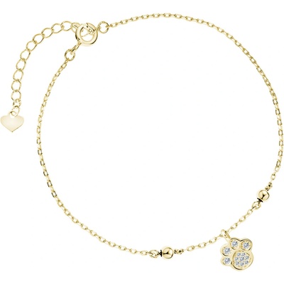 Olivie stříbrný PSÍ TLAPKA GOLD 4442