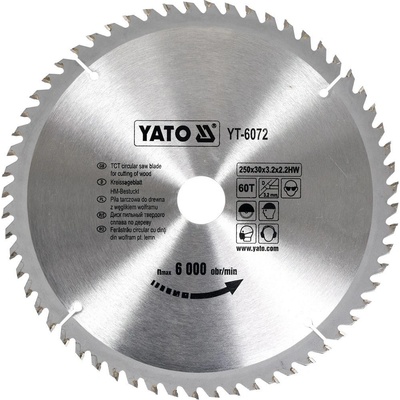 YATO pilový kotouč na dřevo 250x30 mm YT-6072 – Zboží Dáma