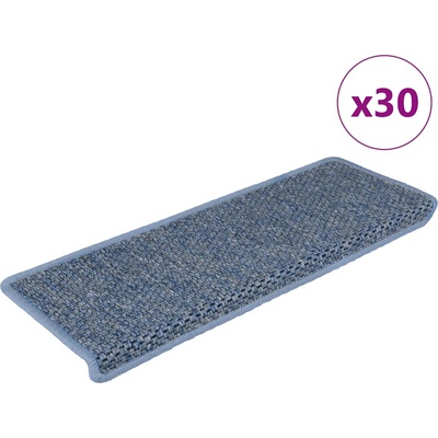 vidaXL Самозалепващи стелки за стълби вид сизал 30 бр 65x21x4 см сини (3365886)