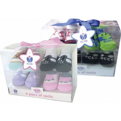 Novia Dojčenské ponožky Multipack v darčekovej krabičke 4 páry Dievčenské
