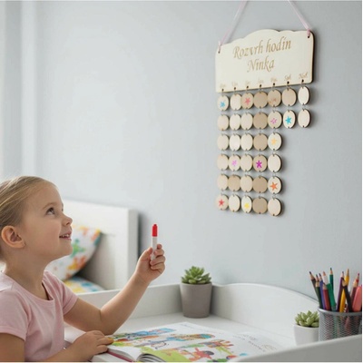 LYMFY | Dřevěný rozvrh hodin tabulka 30x11cm | přírodní dřevo
