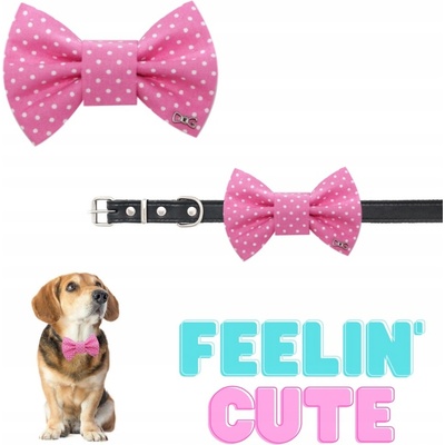 Funky Dog Motýlek pro psa růžový malý puntík XL 13 cm