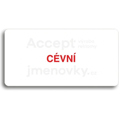ACCEPT Piktogram CÉVNÍ - bílá tabulka - barevný tisk bez rámečku