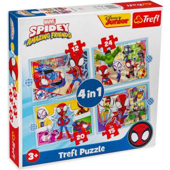 Trefl Пъзел Trefl 4 в 1 - Отборът на Спайди (34611)