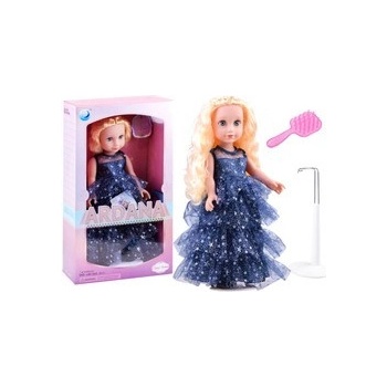 JOKO Bábika 45 cm v plesových šatách + stojan modrá