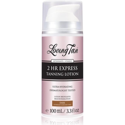 Loving Tan 2 HR Express hydratační samoopalovací mléko odstín Dark 100 ml