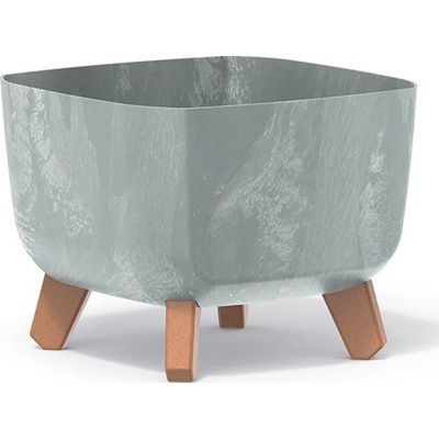PROSPERPLAST Kvetináč GRACIA SQUARE BETON EFFECT 24cm sivý