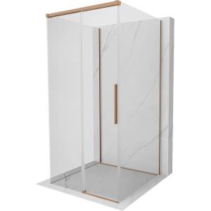 Mexen Rox-3S душ кабина 3-стенна плъзгаща 120 x 120 см, прозрачна, четкана мед - 8C2-120-120-65-00-3S (8C2-120-120-65-00-3S)