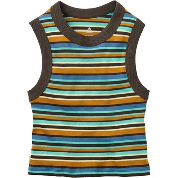 Passenger Дамски топ Passenger Women's Out There Ribbed Vest Top - Espresso Multi Stripe (916-6051-0114)