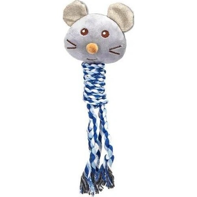 Nobleza plyšová myš se šňůrou 31 cm modrá