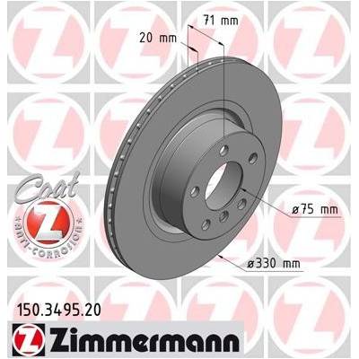 ZIMMERMANN Brzdový kotúč 150349520
