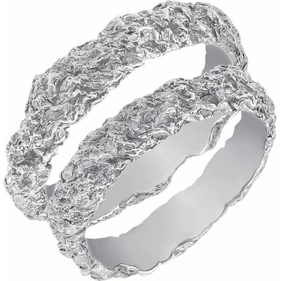Eppi Platinové svadobné obrúčky s nerovným povrchom Fineta RW48176