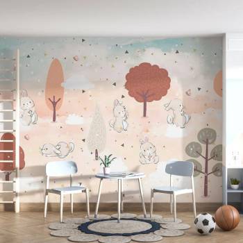Image 1 of Art gift Детски тапет - Зайчета в гората