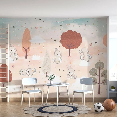 Art gift Детски тапет - Зайчета в гората