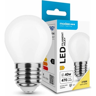Modee LED žiarovka Filament Milky Globe Mini G45 4W E27 470 lm teplá biela ML-MG45F2700K4WE27