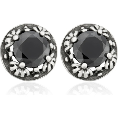 Linda's Jewelry náušnice Black Retro Elegance chirurgická oceľ IN340