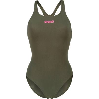arena Дамски бански костюм Arena Women's Team Swimsuit Swim Pro Solid Swimsuit - Dark Sage / Shocking Pink - размер 44 (EU) (150-4079-1118)