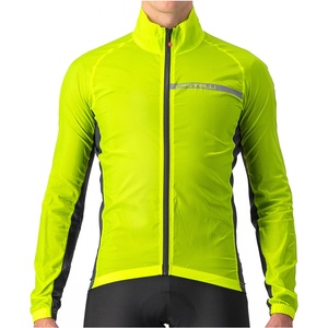 Castelli Мъжко ветрозащитно яке за колоездене Castelli Squadra Stretch Jacket Cycling jacket - Electric Lime / Dark Grey (051-0695-0414)