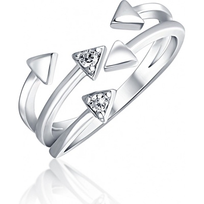 JVD Stříbrný šipkový prsten se zirkony SVLR0634XE9BI