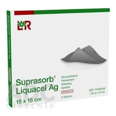 Suprasorb Liquacel Ag Krytie na rany s antimikrobiálnym striebrom, 15 x 15 cm, 1x5 ks
