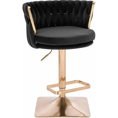 LuxuryForm Design Lyon Velur na zlatej hranatej podstave čierna