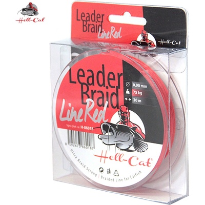 Hell-Cat šnúra Leader Braid Line červená 20m 0,90mm 75kg