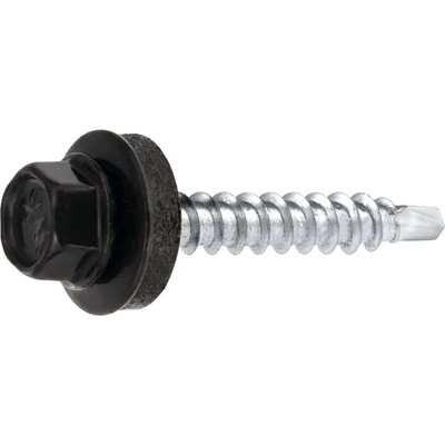 Samořezný střešní farmářský šroub KLIMAS 4,8 x 25 mm RAL 9005 černý s podložkou EPDM (250 ks/bal) – Zbozi.Blesk.cz