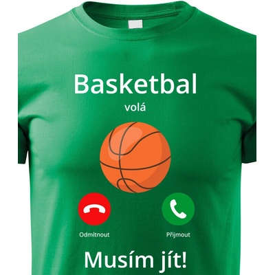 Dětské tričko Basketbal volá Musím jít! ZelenáCanvas Dětské tričko Bezvatriko.cz 2364