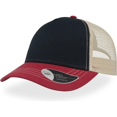 Atlantis Headwear Rapper Canvas 5 panelová síťovaná COT-336060y2199 Navy/vínová/béžová