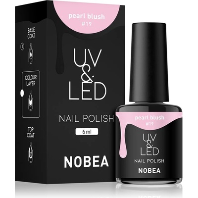 NOBEA UV & LED Nail Polish гел лак за нокти с използване на UV/LED лампа бляскав цвят Pearl blush #19 6ml