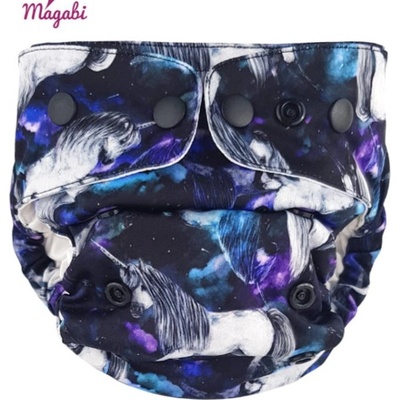Magabi PUL SIO Comfort cover Side snaps OS 5-15 kg Unicorns black