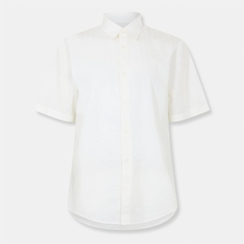 Giorgio Armani Риза Armani Exchange Men's Short-Sleeve Plain Shirt - Off White