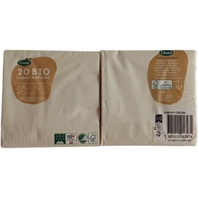Duni Obrúsky 24x24cm 3V Earth Cream 20ks