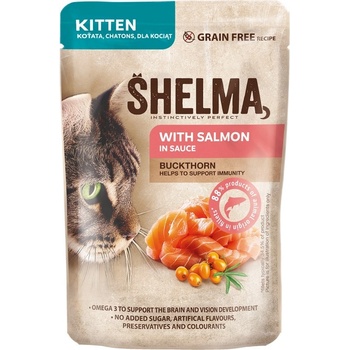 Shelma Cat Kitten losos a rakytník v omáčke 85 g