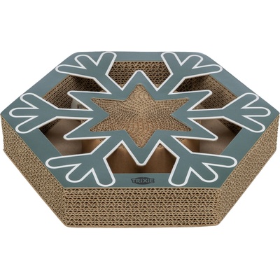 Trixie Xmas Snowflake, vianočné kartónové škrabadlo s loptičkami, 33×6×28 cm