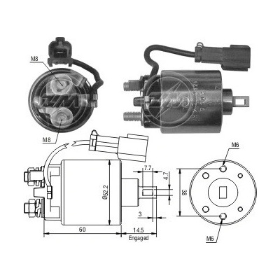 Spínač startéru S114-840 Hitachi 2114-t7306