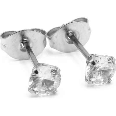 RajSperku Náušnice z Chirurgické oceli s kamínkem 0,4 cm bílé NS260112