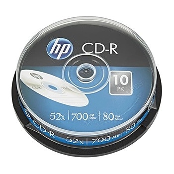 HP CD-R, CRE00019-3, 69308, 10-pack, 700MB, 52x, 80min. , 12cm, без възможност за печат, cake box, за архивиране на данни, повредена опаковка (CRE00019-3)