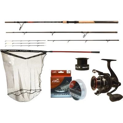 CARP EXPERT - Set Prut Silver Carp Heavy Feeder 3,9 m 100-200 g + Naviják Max2 DT 6000 + Podběrák Silver Carp