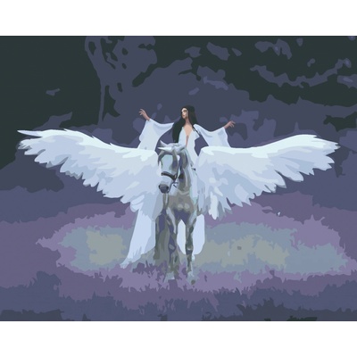 ZUTY Malování podle čísel ELFKA A JEDNOROŽEC Rozměr 80 x 100 cm Rámování bez rámu a bez vypnutí plátna – Zboží Mobilmania