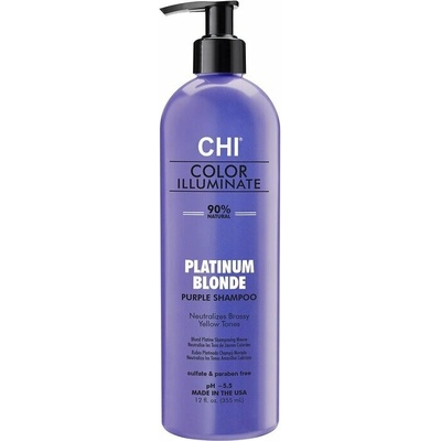 CHI Color Illuminate Platinum Blonde Purple Shampoo rozjasňujúci šampón pre platinovo blond a šedivé vlasy 739 ml